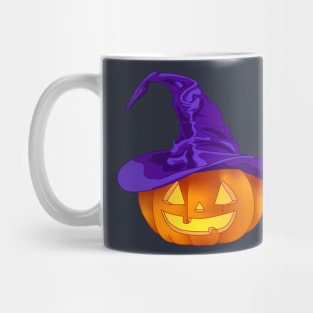 A Short Witchy Pumpkin (Blue) Mug